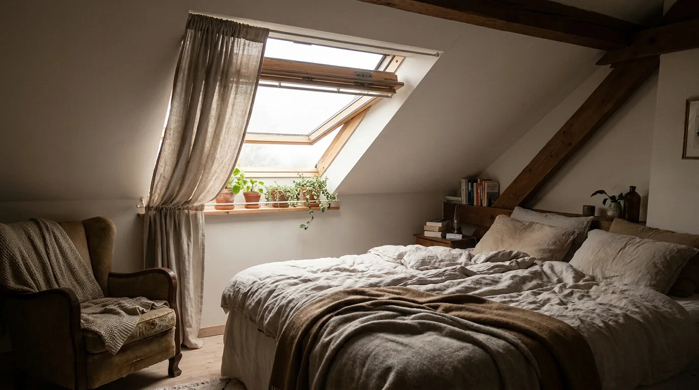 Open bathroom skylight providing an additional route for humid air