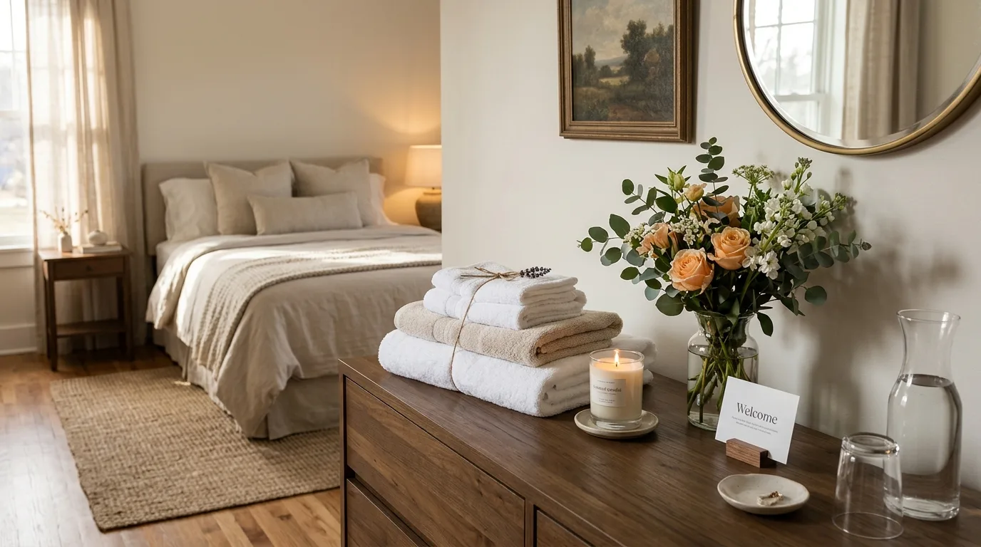 Decorative scented candle enhancing stylish home decor