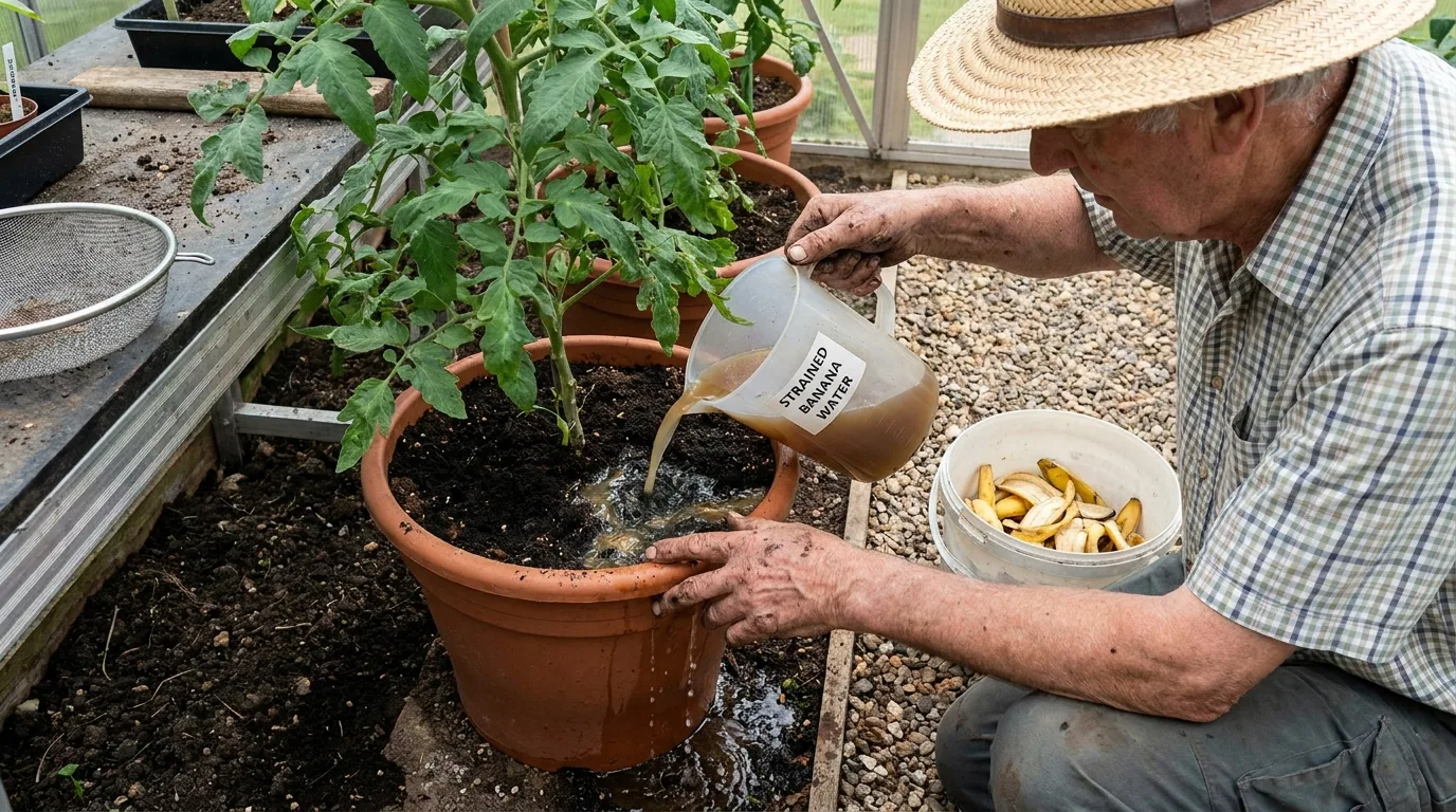 Reusing banana peels for gardening and reducing kitchen waste