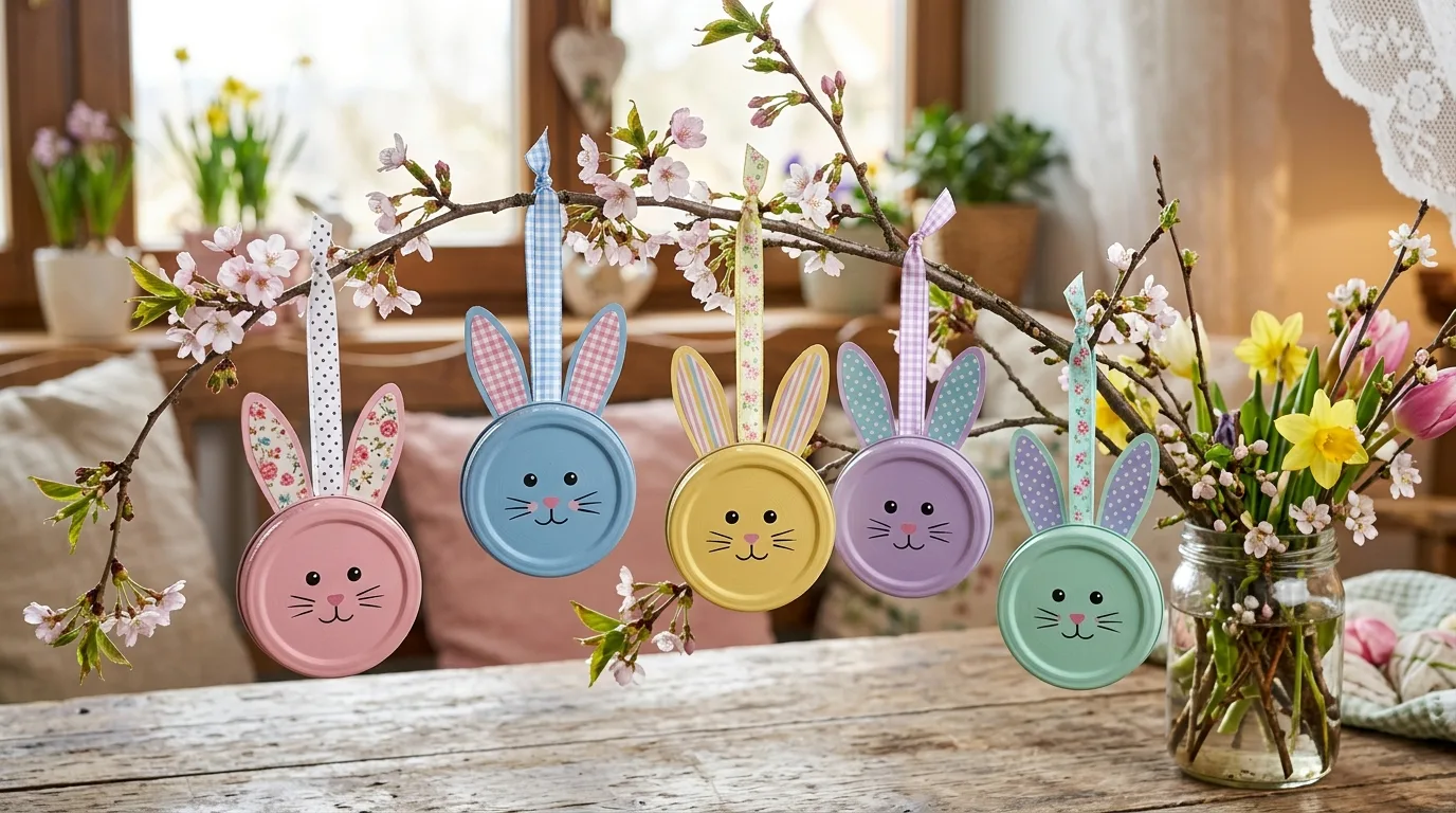 Colorful DIY Easter egg suncatchers on a sunny window