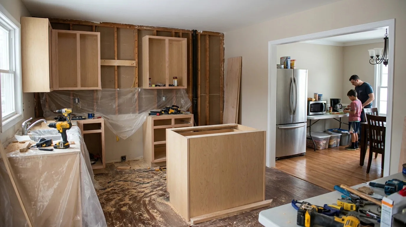 Professional movers transporting a refrigerator into a new apartment
