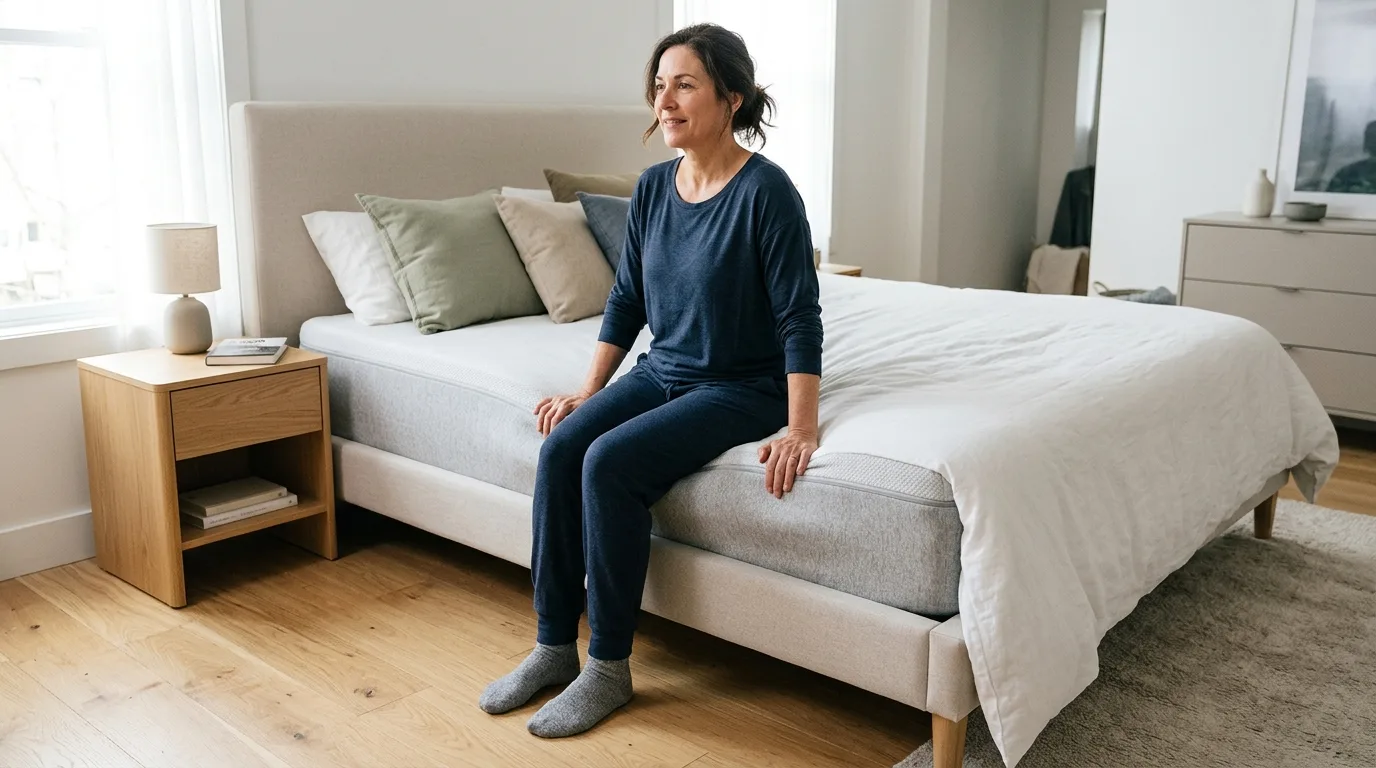 Couple sleeping comfortably with motion isolated on a memory foam mattress