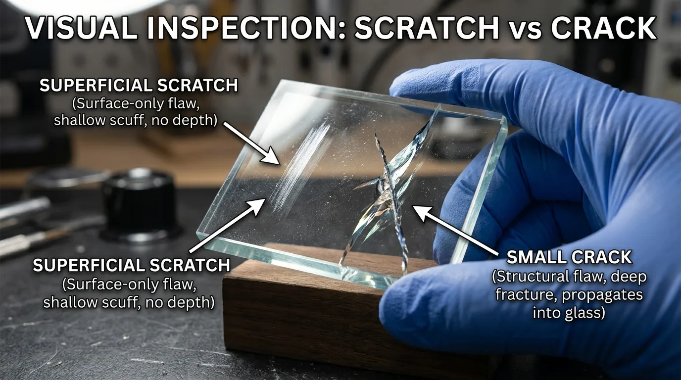 Glass polishing compound and tools for scratch repair