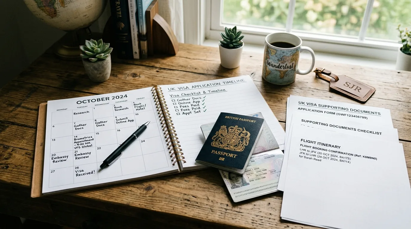 Hotel reservation prepared for a visa-required trip
