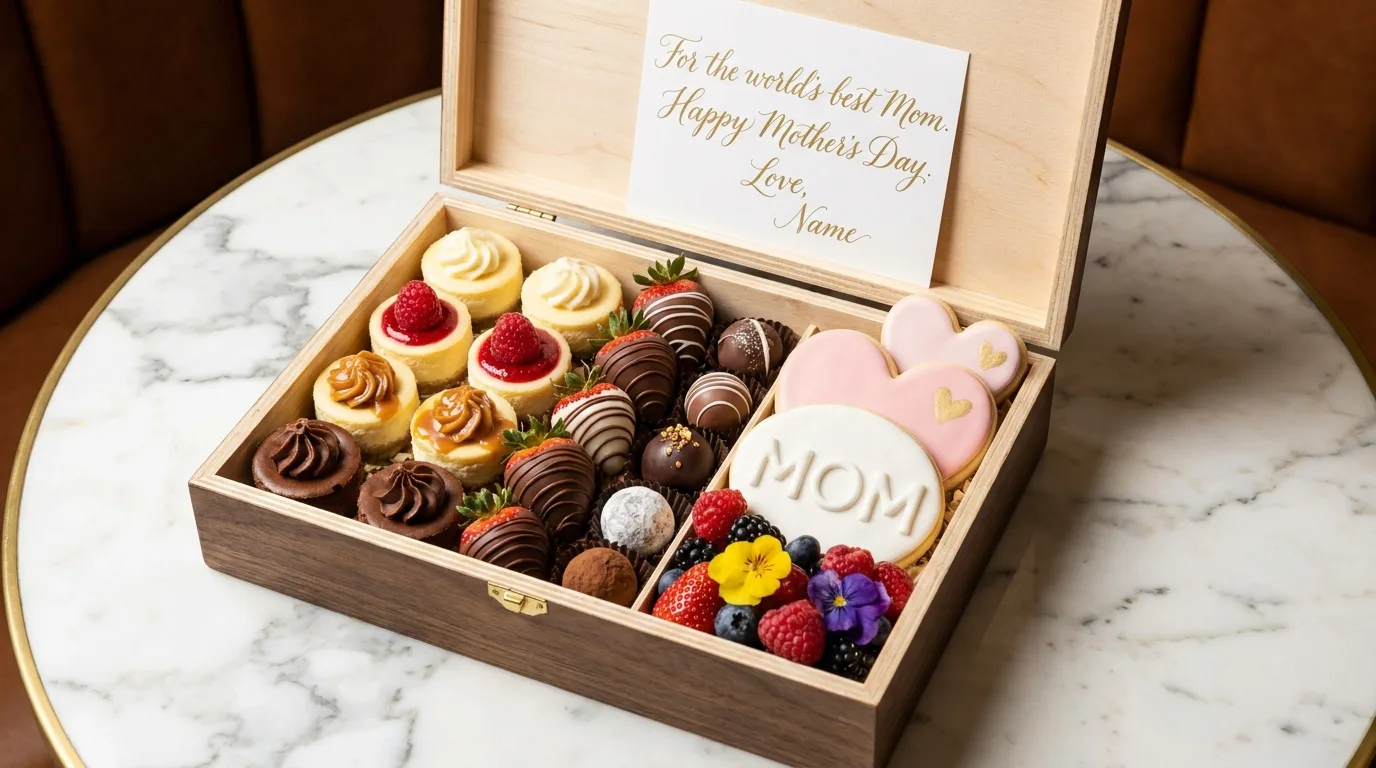 Assorted mini cupcake treat box for Mother’s Day