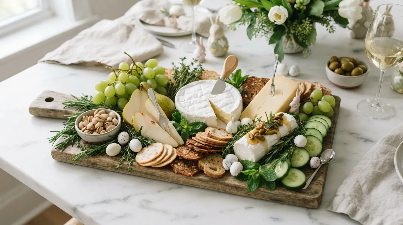 Chocolate lover's Easter charcuterie board with sweets and candy eggs
