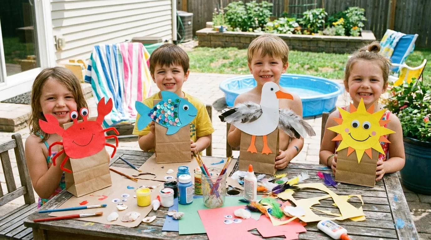 Decorated popsicle stick picture frames made by kids
