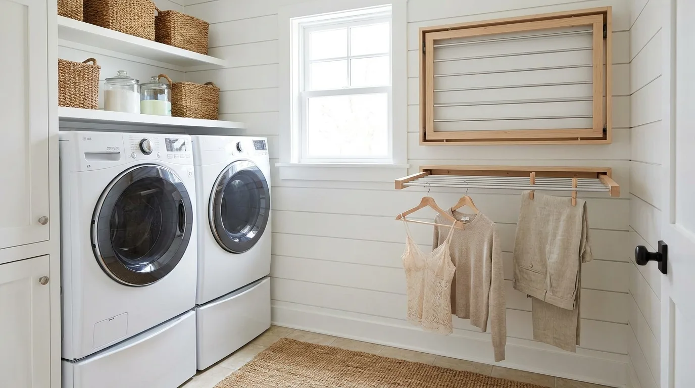Wall-mounted drying rack for delicate laundry