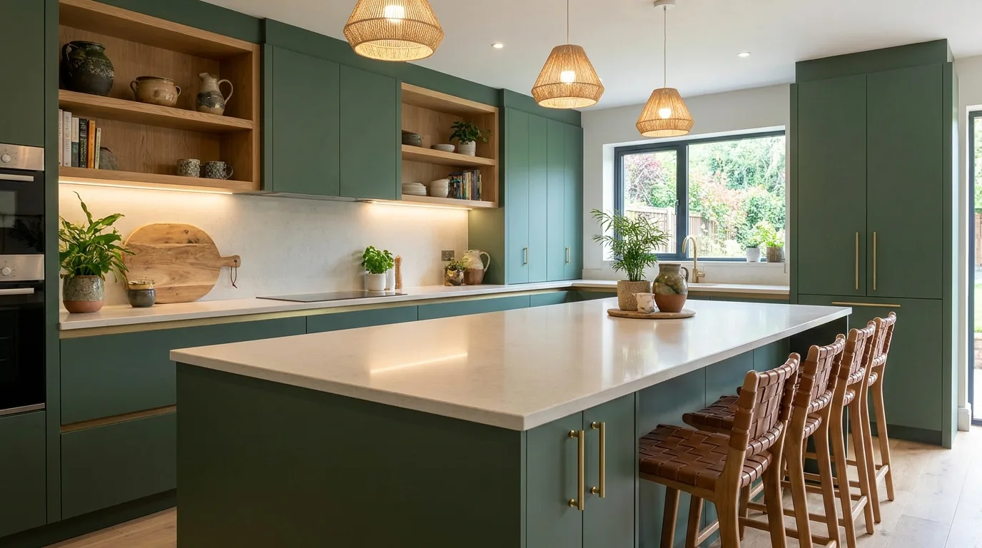 Classic black and white kitchen laminate design