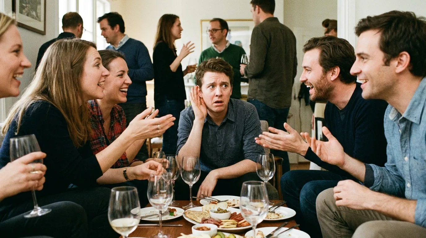 Difficulty following a group conversation
