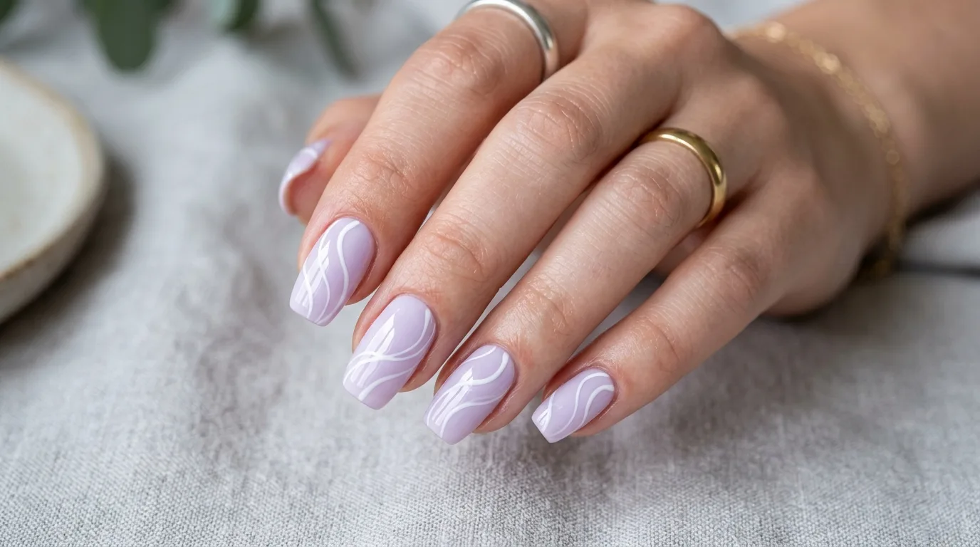 Peachy nude spring manicure