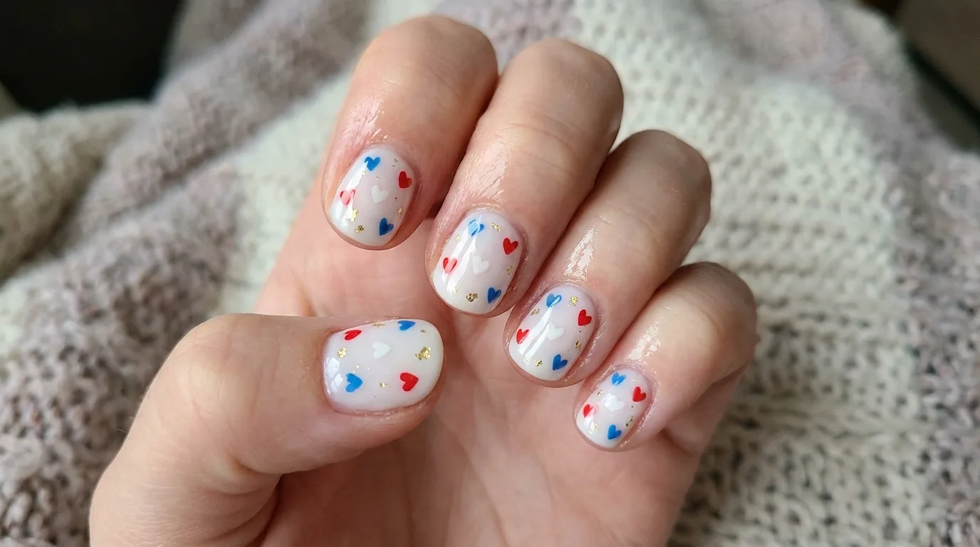Red and blue ombre patriotic nails