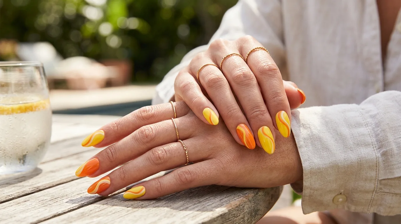 Yellow ombre summer nails