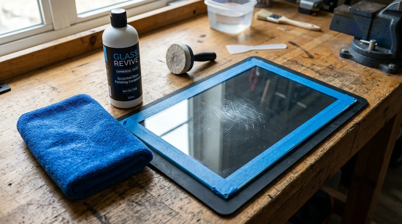 Clean microfiber cloths for safe glass polishing