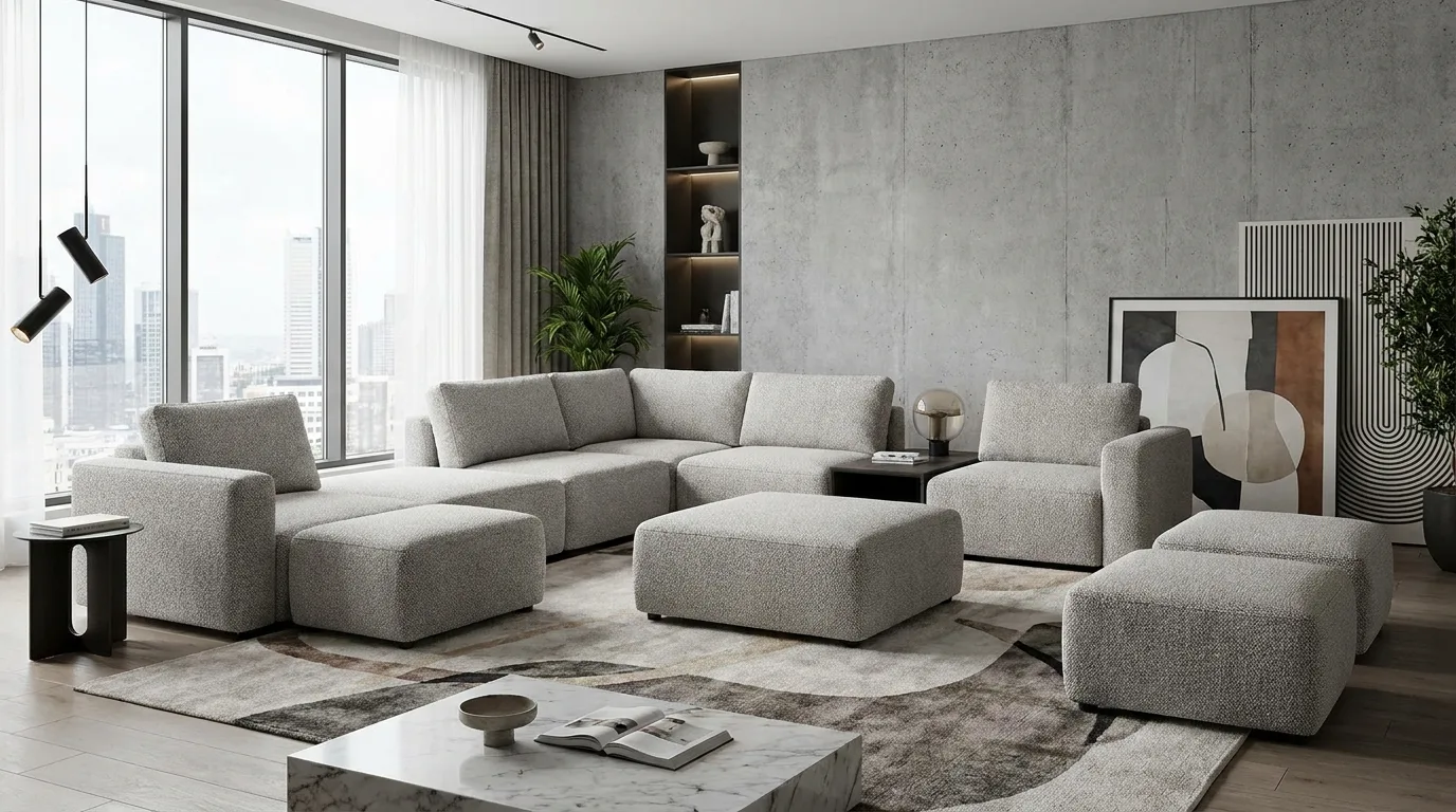 Furniture crafted from recycled plastic materials.