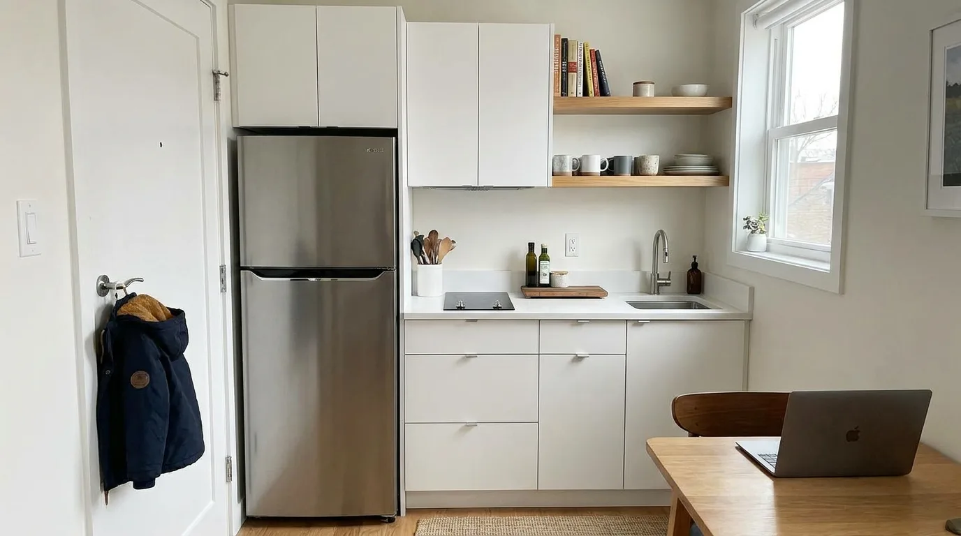 Modern upgraded refrigerator representing convenient appliance replacement