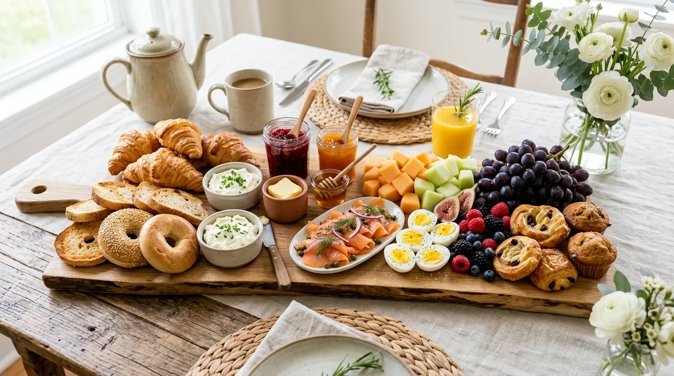 Kid-friendly charcuterie board with mild cheese, fruit, crackers, pretzels, and cookies