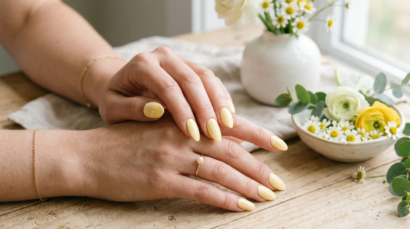 Colorful daisy French tip spring nails