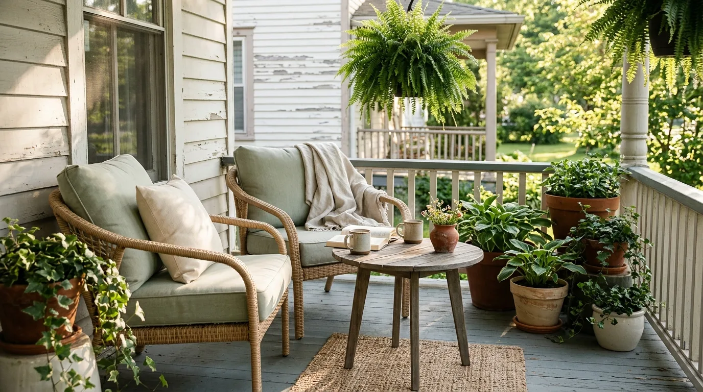 Light and airy color palette for a summer porch