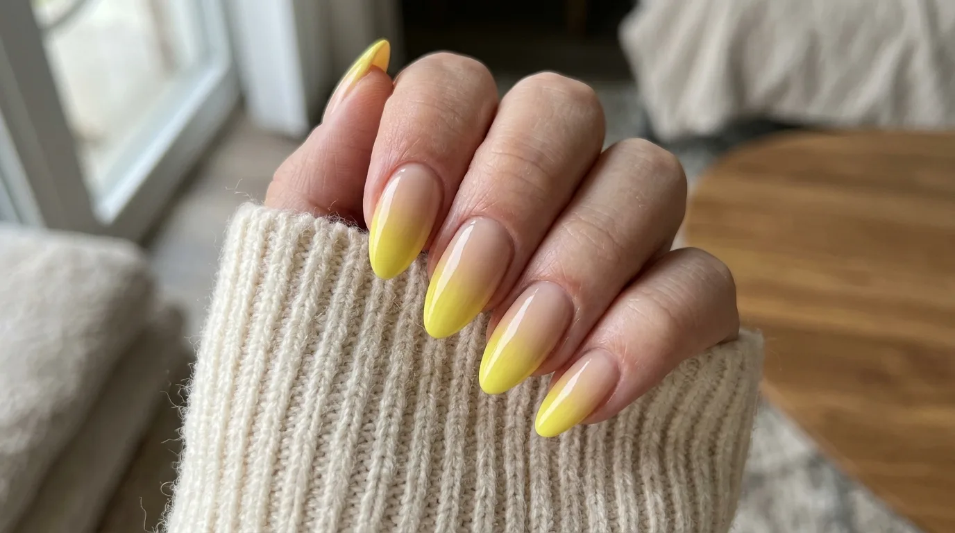 Yellow and orange summer manicure