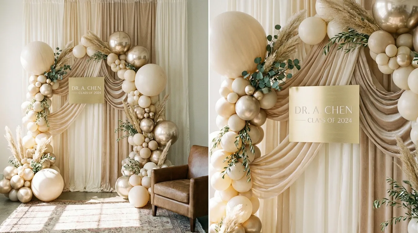 DIY paper flower graduation photo backdrop