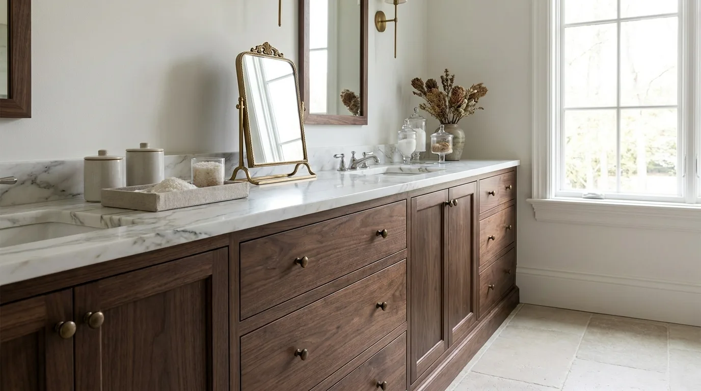 Glass storage jars neatly organizing bathroom essentials