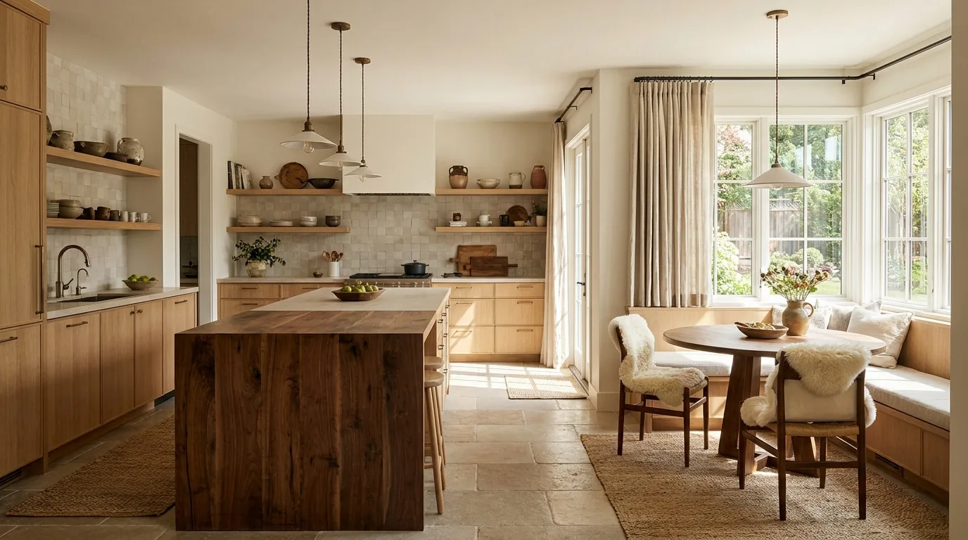 Luxury kitchen with a bold veined statement countertop