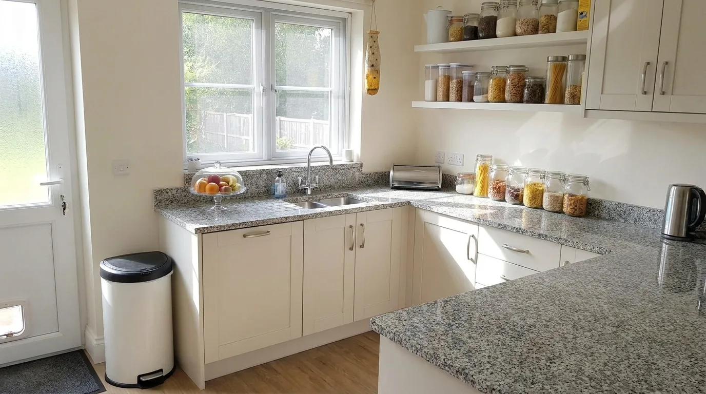 Fly prevention measures in a clean kitchen