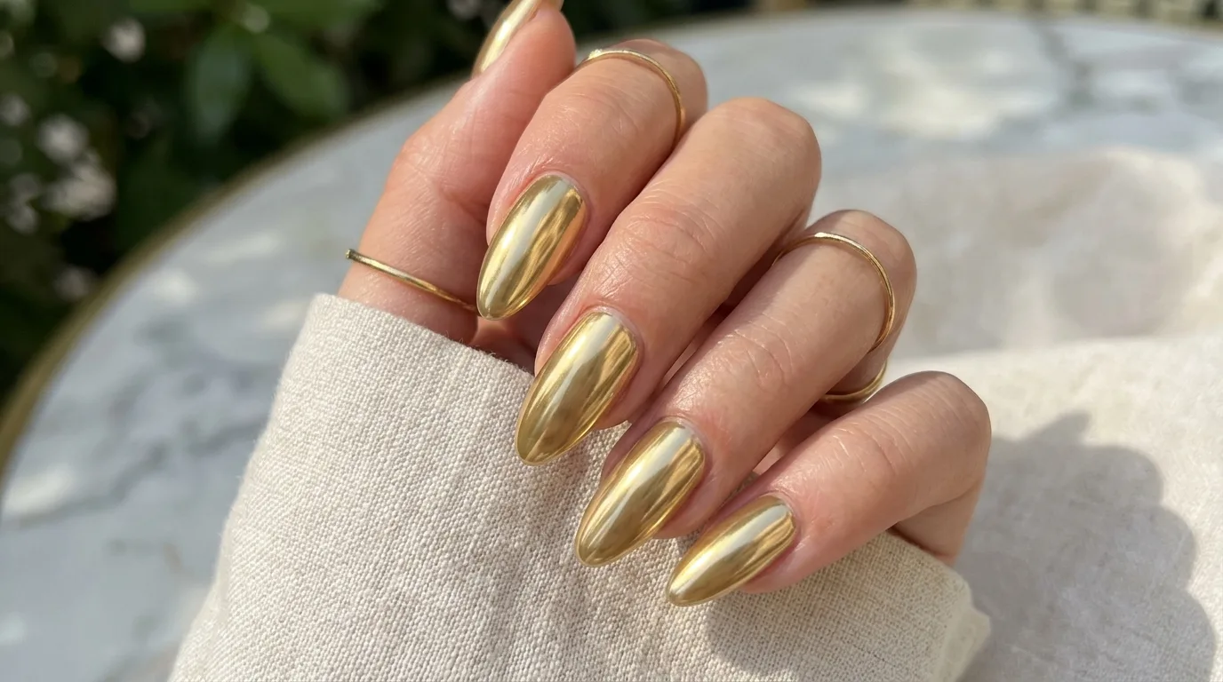 Minimalist yellow swirl nail art
