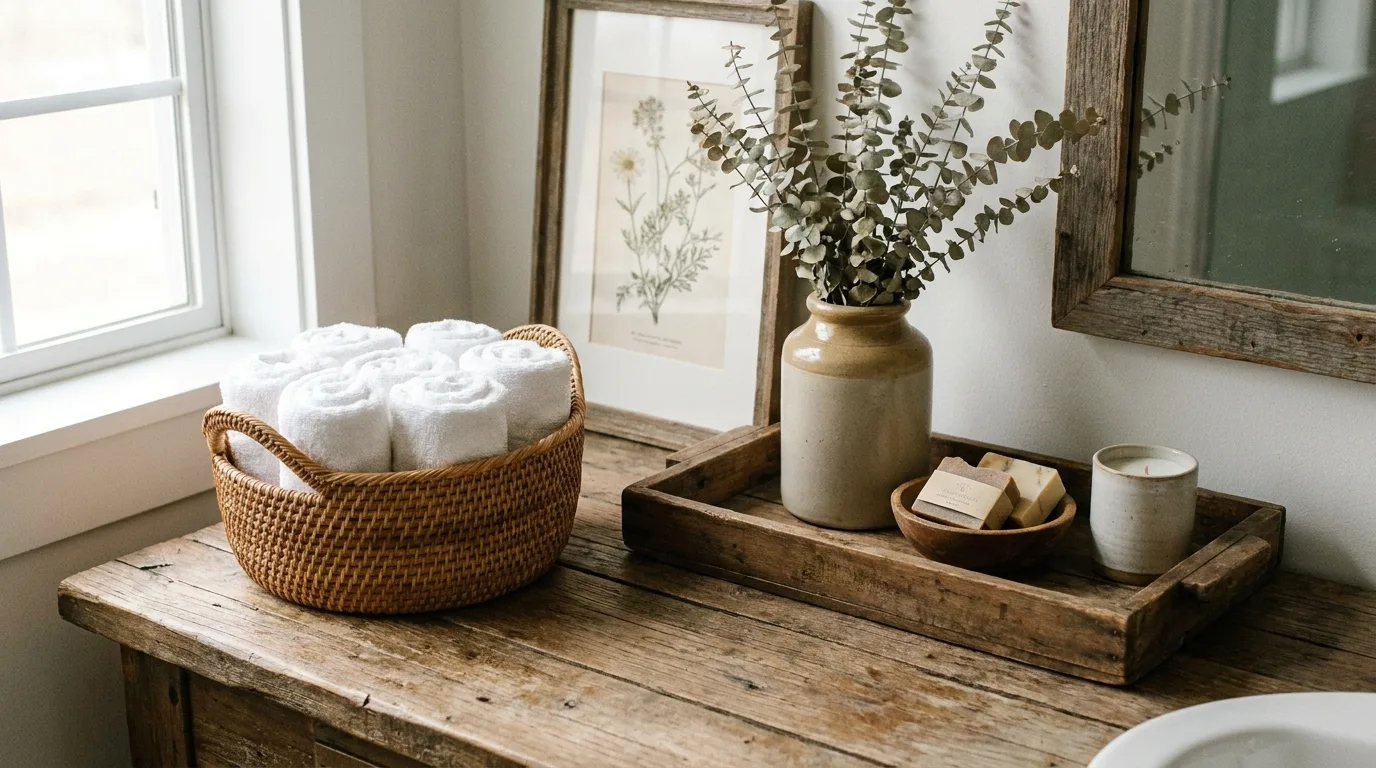 Marble accessories creating an elegant bathroom counter