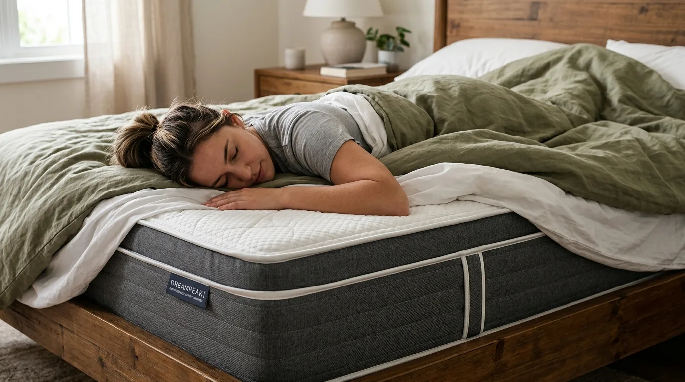 Side sleeper receiving cushioning at the shoulder and hip