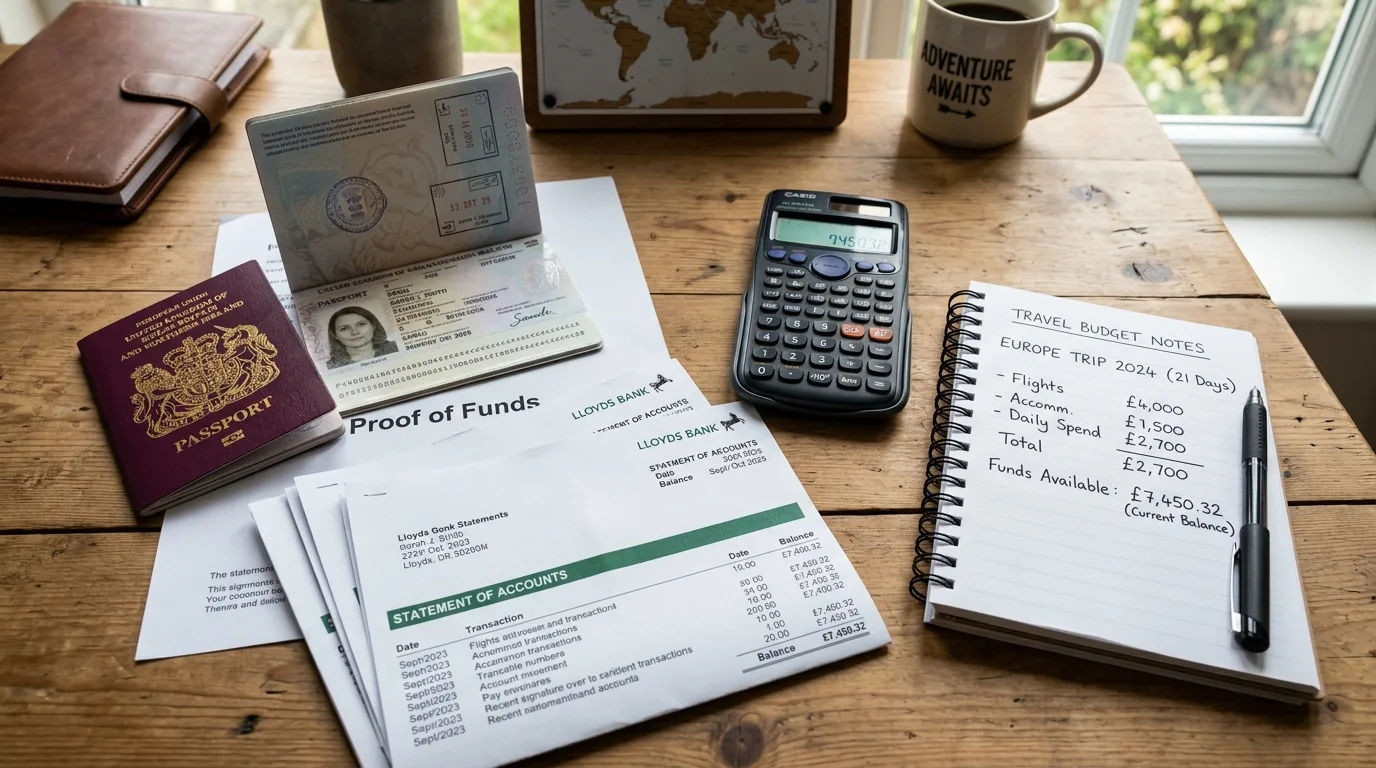 Travel insurance documents prepared before an international trip