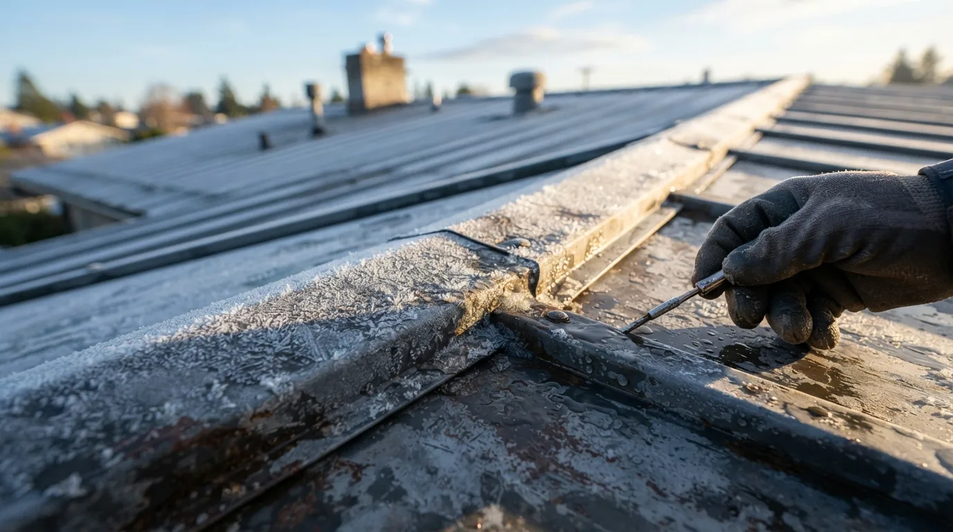 Applying roof coating during winter daylight