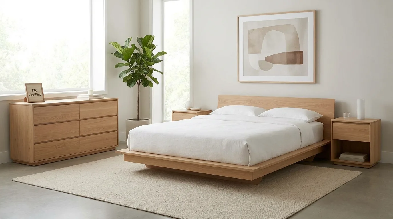 Natural rattan furniture in a cozy room.