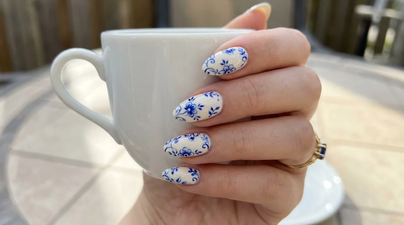 Bright sunflower nail art with yellow petals and green leaves