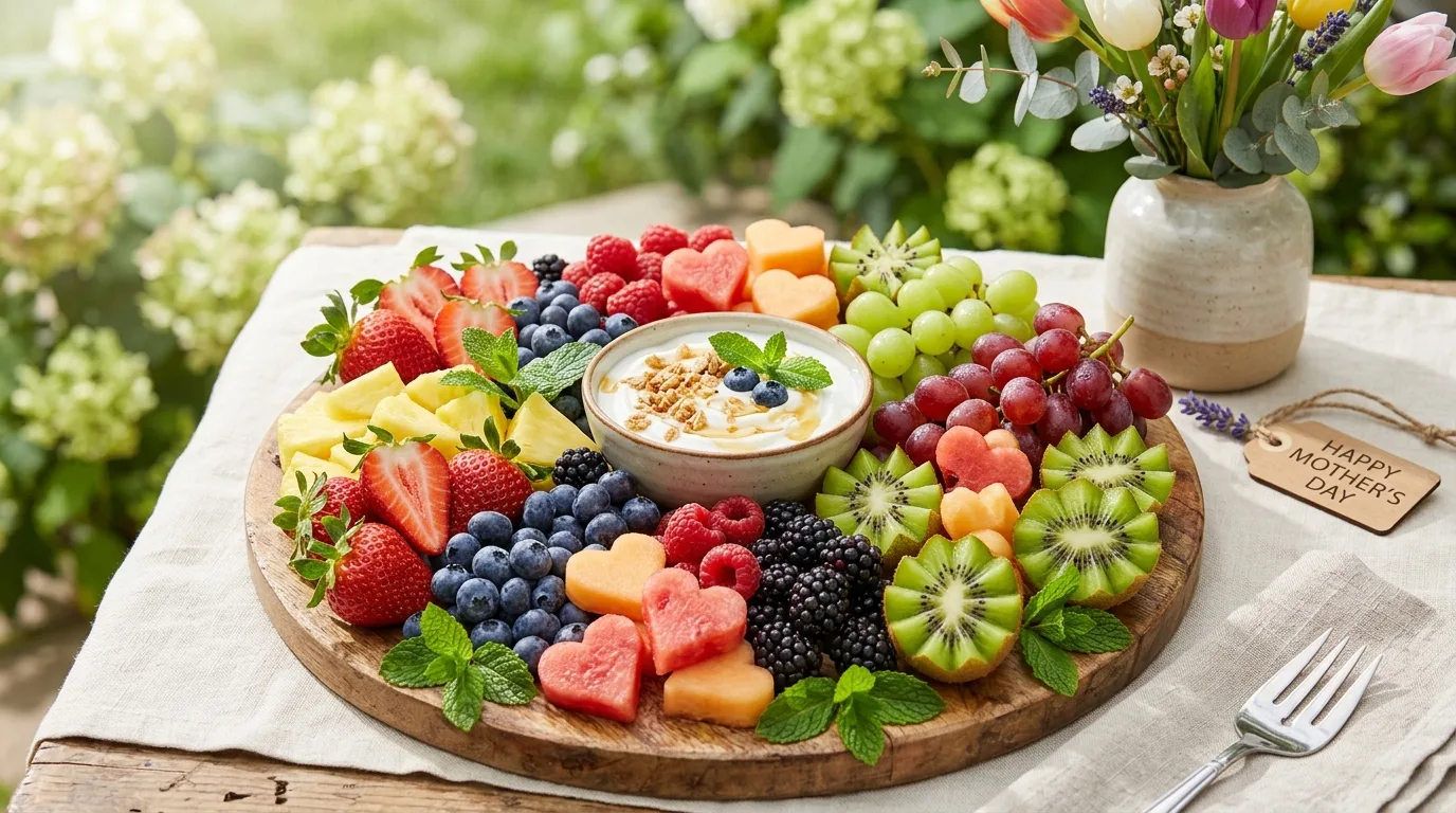 Colorful Mother’s Day candy charcuterie board for a fun celebration