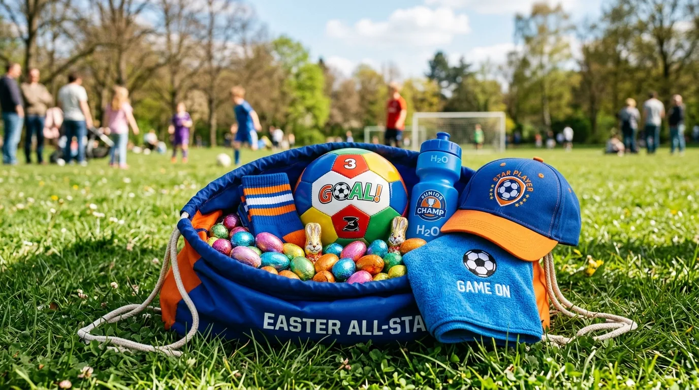 Science-themed Easter basket with experiment kit, magnifying glass and book