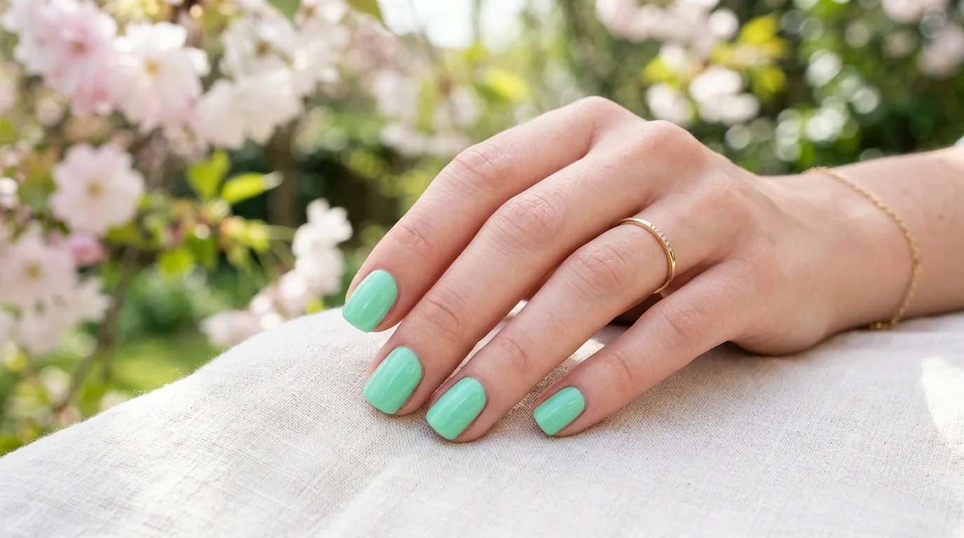 Pink and orange spring nail design
