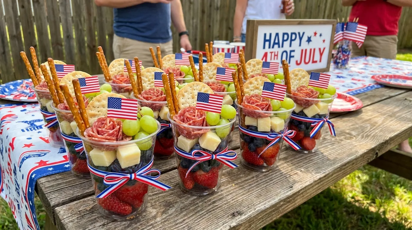 BBQ-inspired patriotic charcuterie board for Independence Day