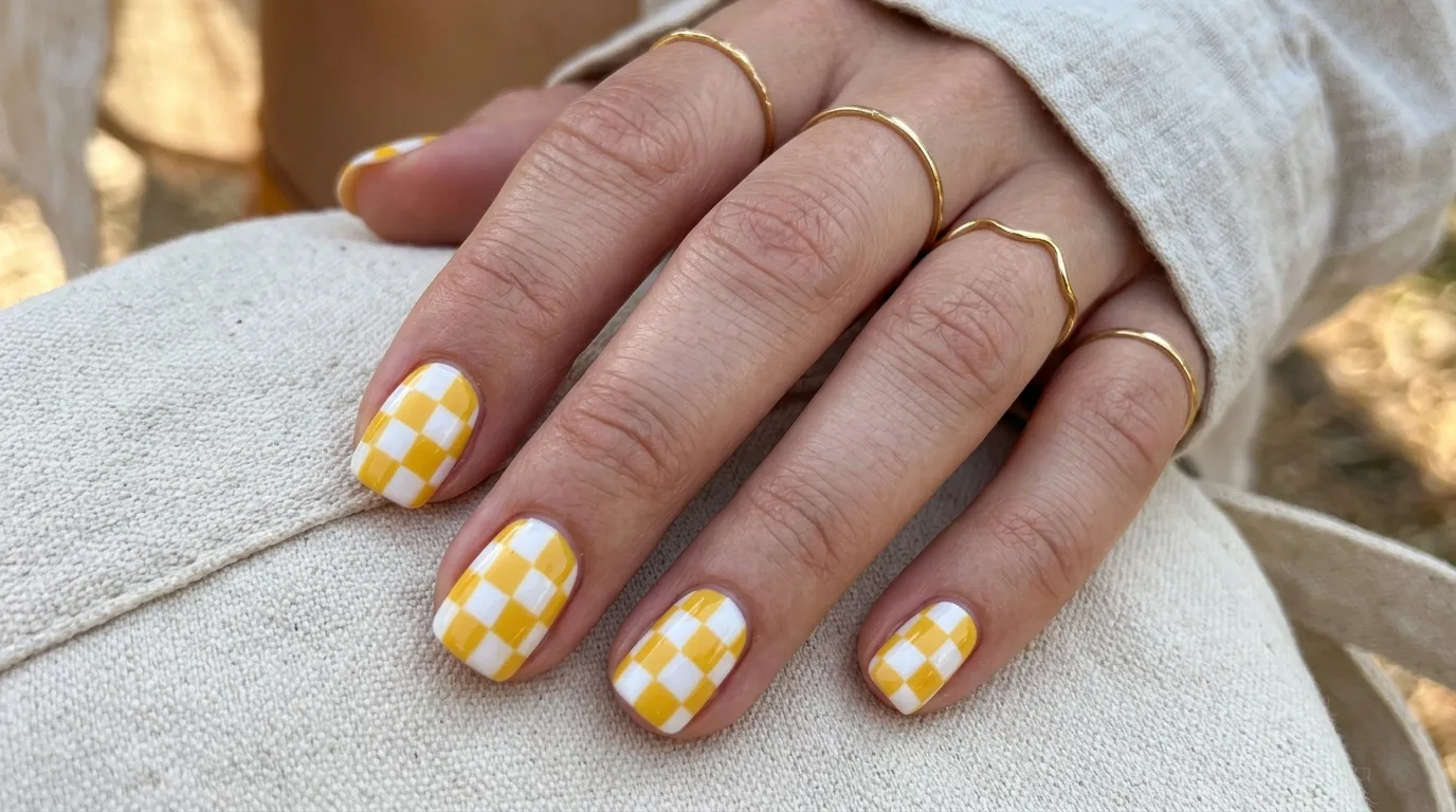 Pink and yellow floral summer nails