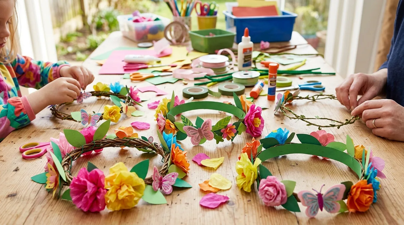 Tissue paper cherry blossom tree craft