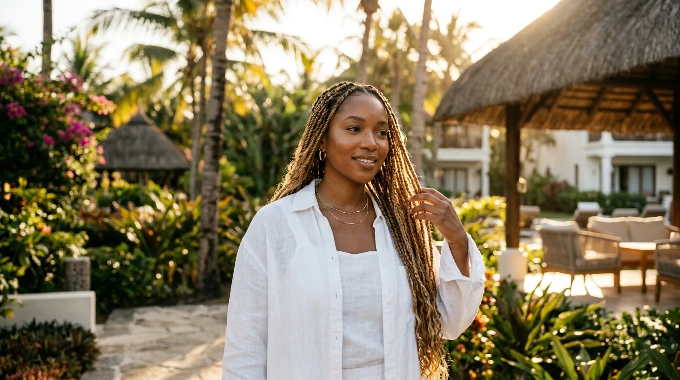 Goddess braids with loose romantic curls
