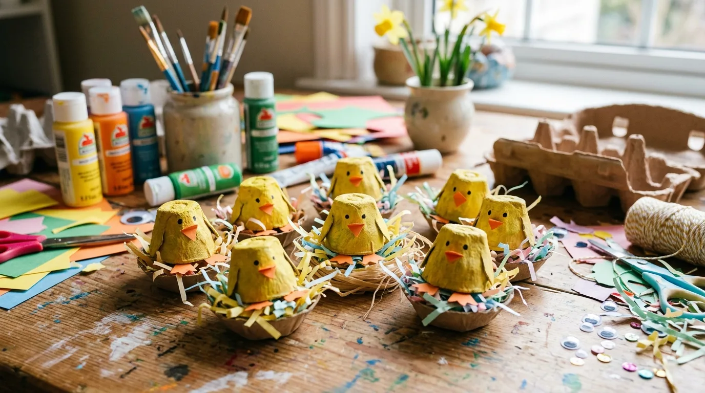 Easter egg potato stamping craft for children