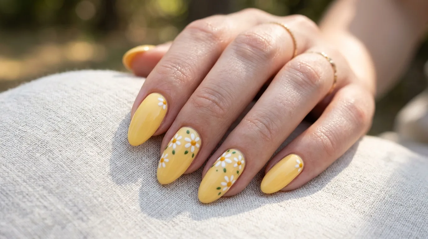 Translucent yellow jelly nails