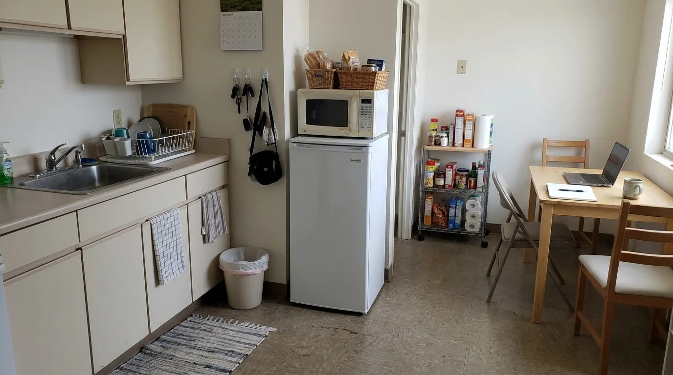 Temporary refrigerator providing food storage during appliance repair
