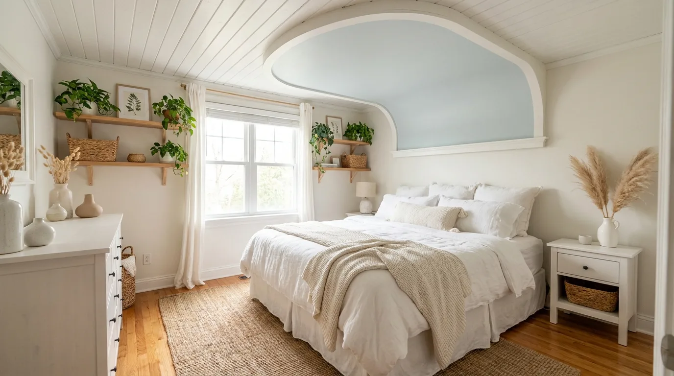 Greige POP ceiling with layered cream borders