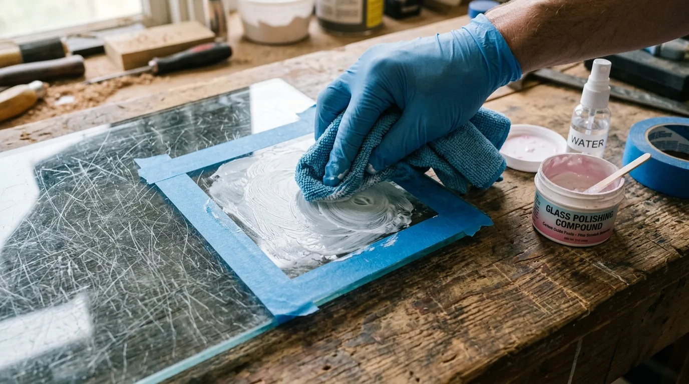 Avoiding abrasive cleaners and scrubbers on glass