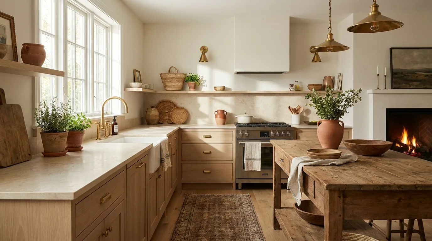 Two-tone kitchen with contrasting perimeter and island countertops