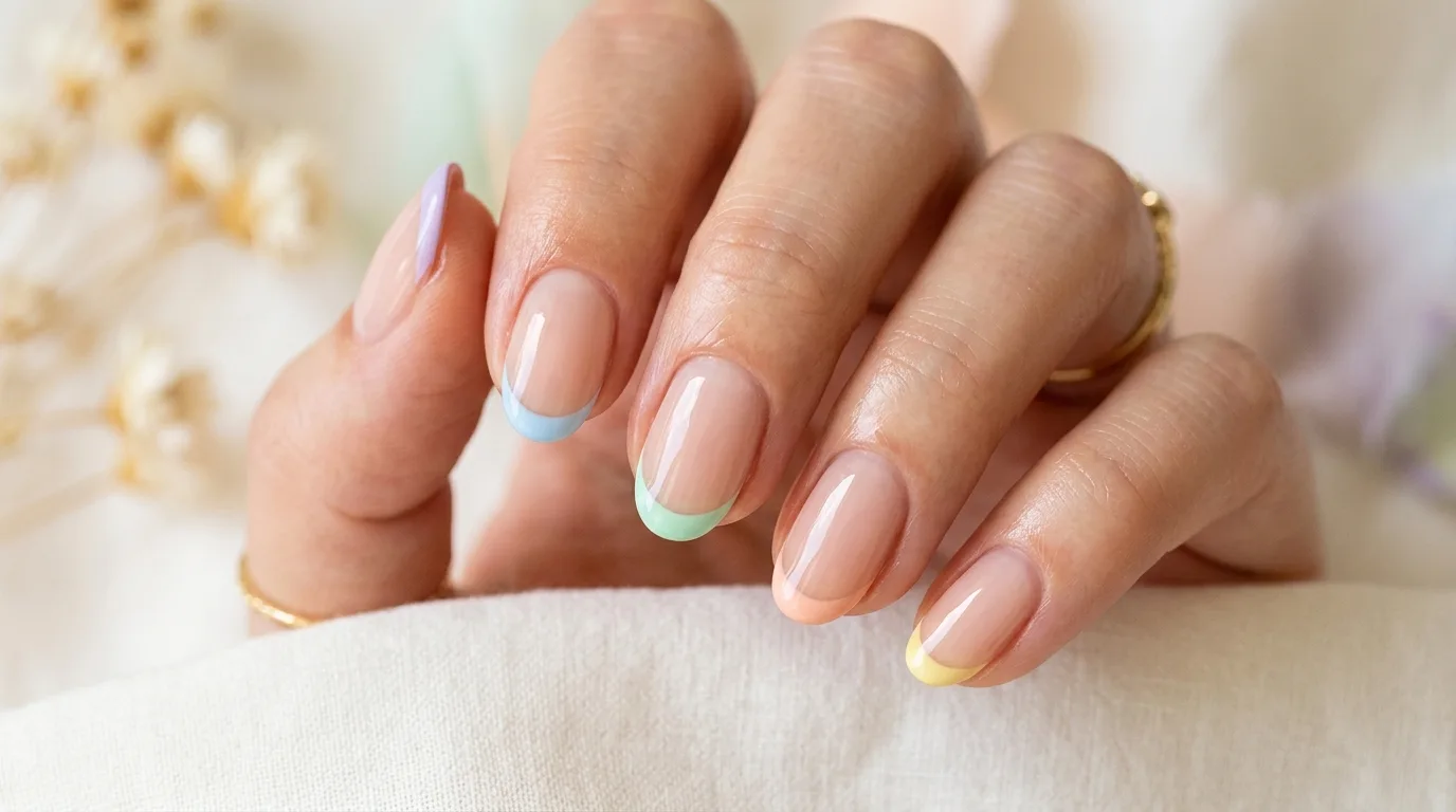 Baby blue cloud nails for spring