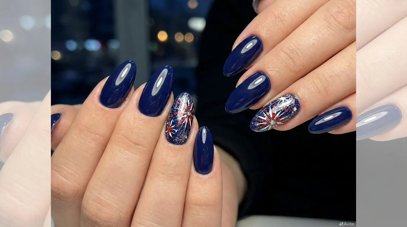 Red white and blue checkerboard nails
